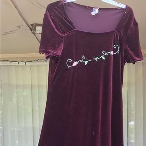 Burgundy Velvet Holiday Dress